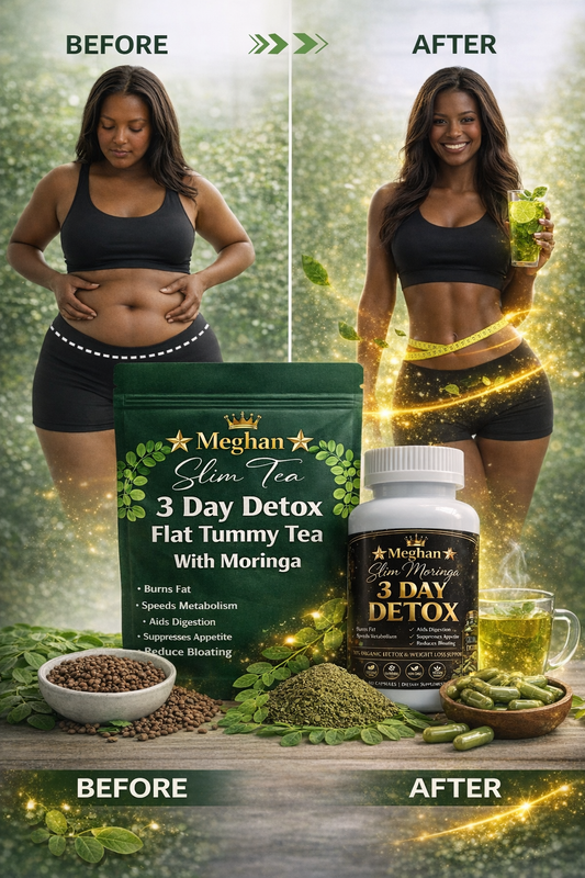 Meghan 2-in-1 3-Day Detox Bundle – Slim Tea & Moringa Capsules for a Total Body Reset