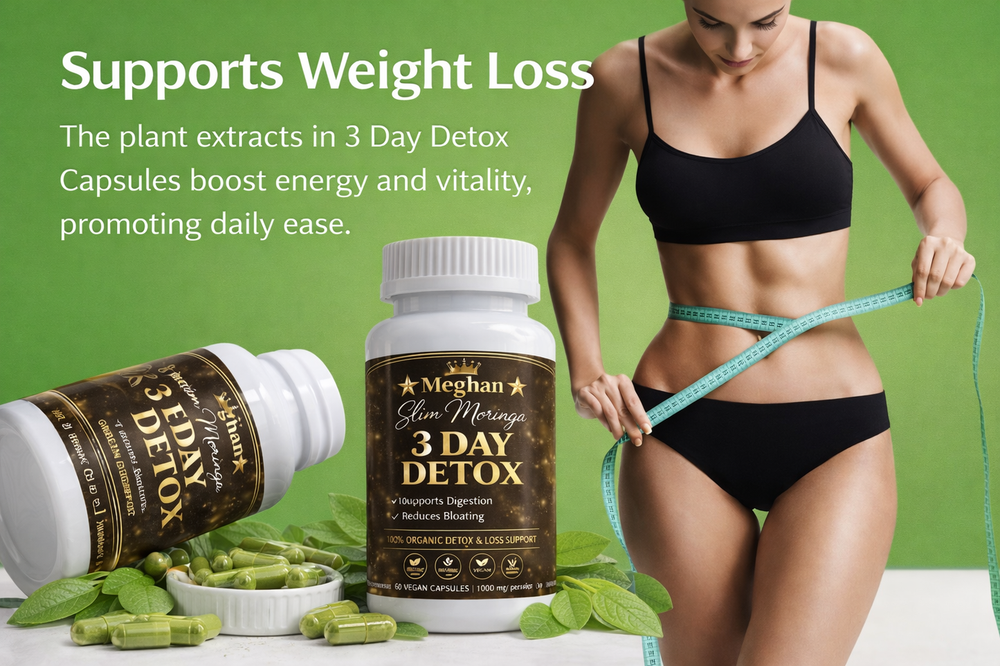 Meghan 2-in-1 3-Day Detox Bundle – Slim Tea & Moringa Capsules for a Total Body Reset