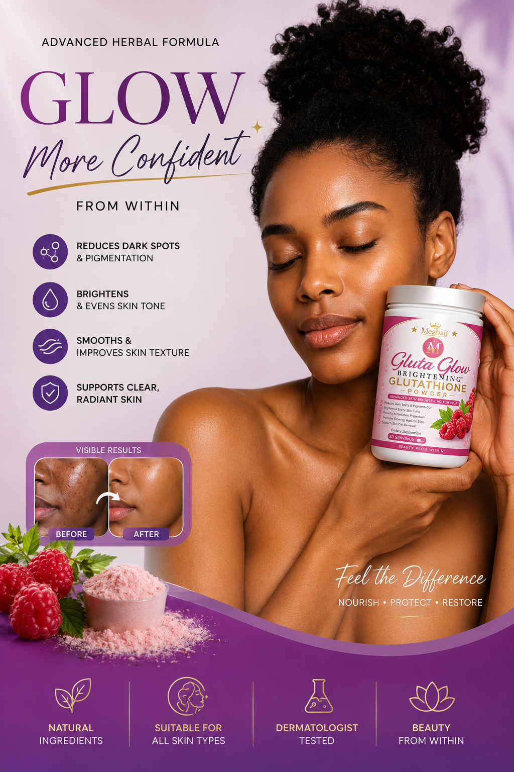 Meghan’s Gluta Glow Brightening Powder – Vitamin C + Glutathione