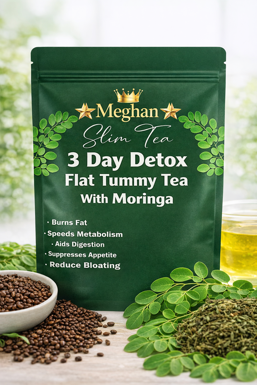 Meghan 2-in-1 3-Day Detox Bundle – Slim Tea & Moringa Capsules for a Total Body Reset